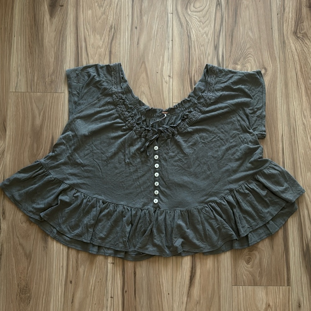Free People Olive Green Flowy Too